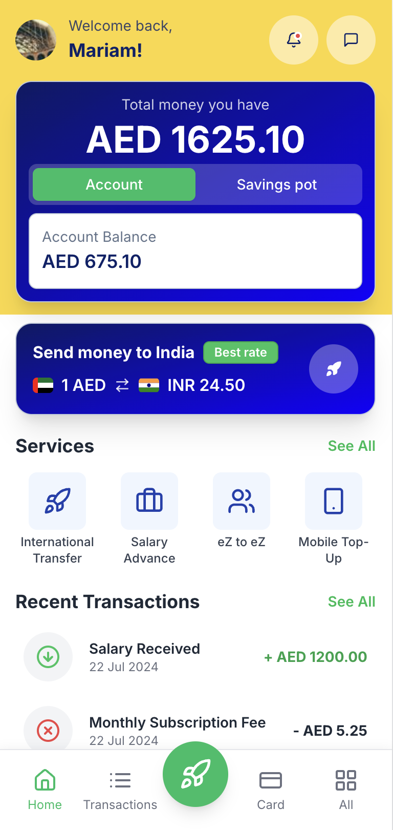 eZeePay App on a smartphone